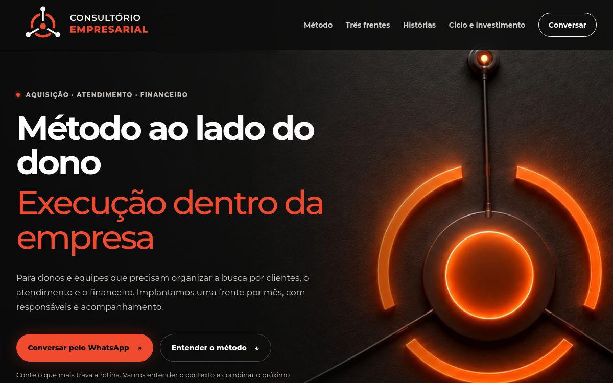 Página inicial do Consultório Empresarial